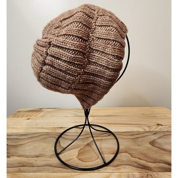 HANDMADE Rib Knit Beige Gradient Beanie Toboggan Hat Cap Unisex Women's Men's - Picture 5 of 8